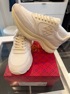 Tory Burch kick trainer chevron mesh